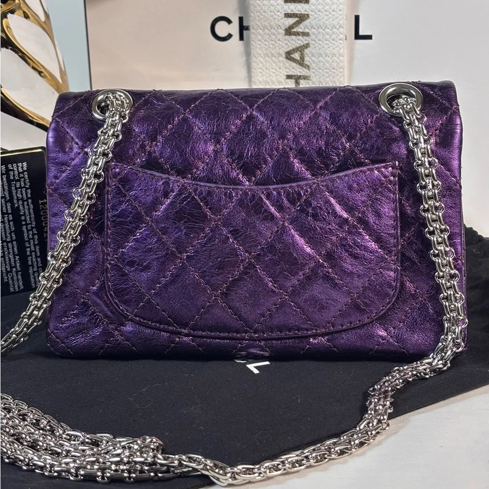 Chanel Metallic Purple Reissue Mini Double Flap - Picture 2 of 16